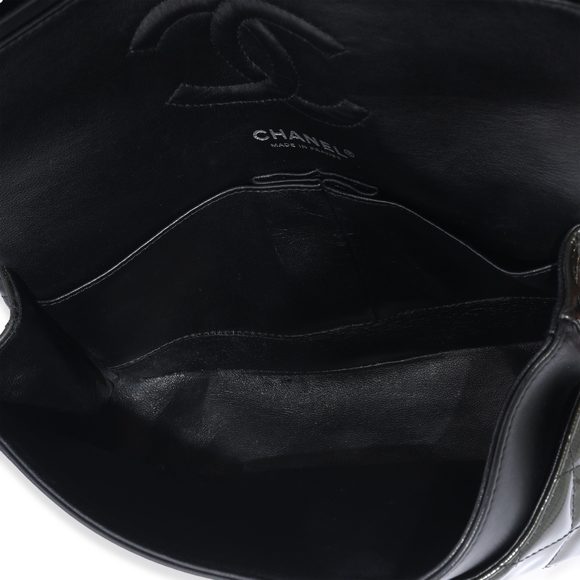 Chanel Green Patent Stripe Medium Classic Flap - Picture 8 of 8